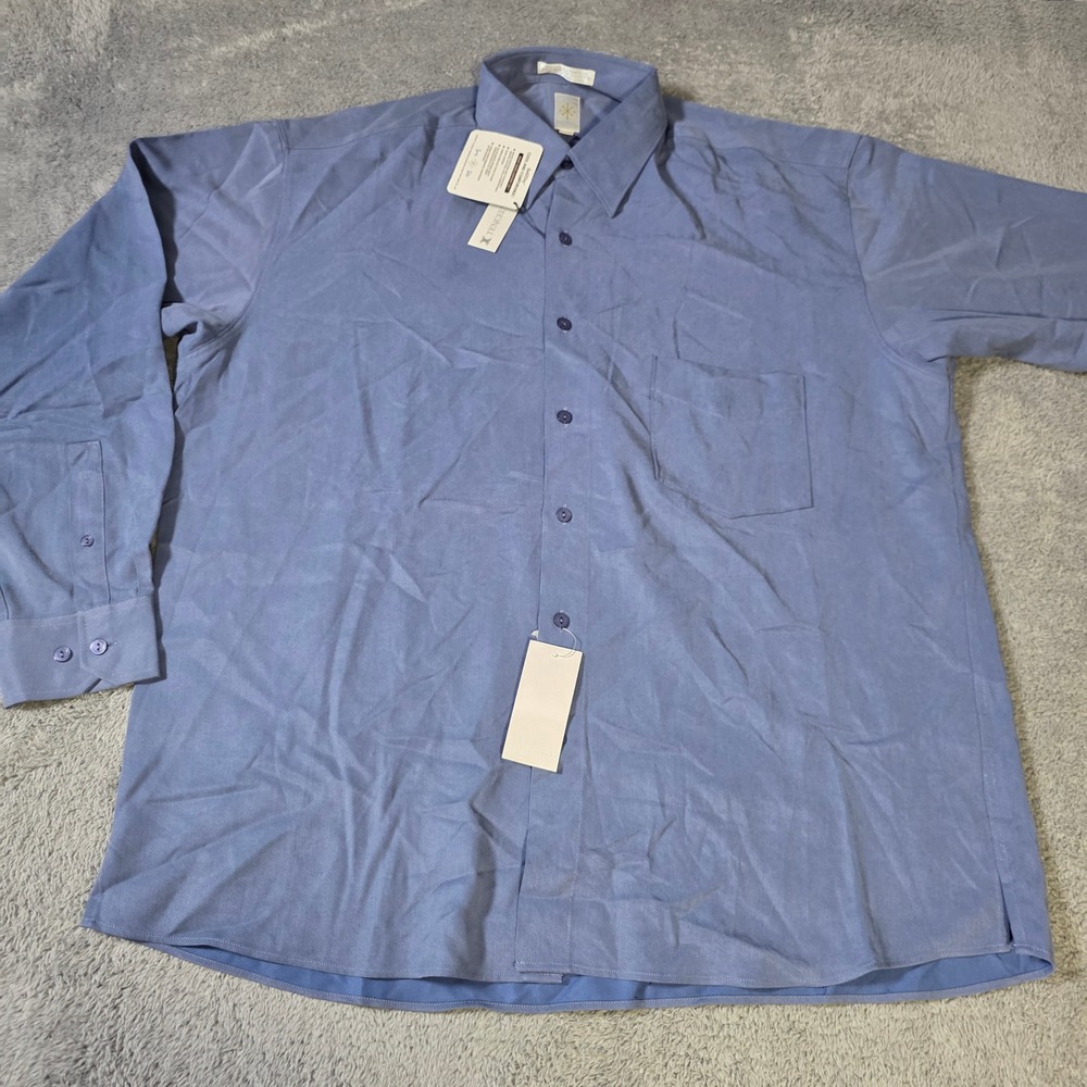 Burma Bibas Mens L Button Down Shirt French Blue Tencel Sofidry Long Sleeve 7724
